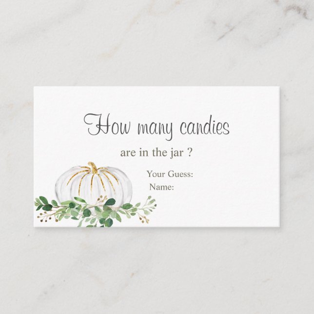 Weiße Kürbisgrün Blüte Wie viele Kanadier Begleitkarte (Vorderseite)