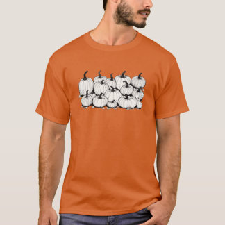 Weiße Kürbisse auf orangem Hintergrund Oversized T-Shirt
