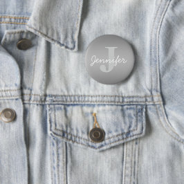 Weiße Kursivschrift & Graues Monogramm | Farben be Button