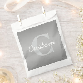Weiße Kursivschrift & Graues Monogramm | Farben be Geschenktütchen