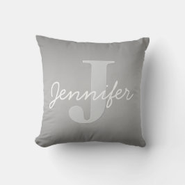Weiße Kursivschrift & Graues Monogramm | Farben be Kissen