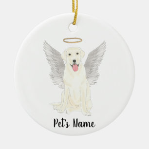 Weiße Labrador Sympathie Gedenkstätte Keramik Ornament