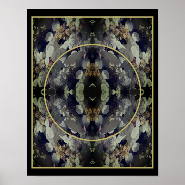 Weiße Lacecap Hydrangea Rahmen hinzufügen Ihr Foto Poster (Vorne)