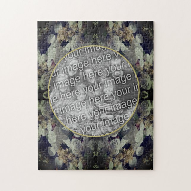 Weiße Lacecap Hydrangea Rahmen hinzufügen Ihr Foto Puzzle (Vertikal)