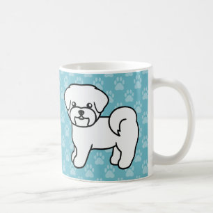 Weiße lächelnde malteser Cartoon-Hunde Kaffeetasse