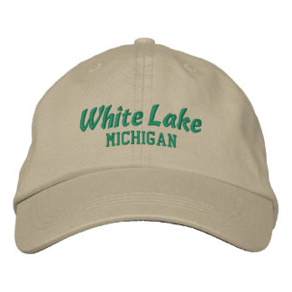 Weiße Lake Michigan bestickte Baseballmütze Baseballkappe