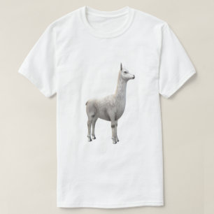 Weiße Lama/Alpaka T-Shirt