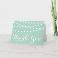 Weiße Lampen | Mint Wedding Dankeschön Karte