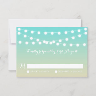 Weiße Lampen   Ombre Beach Wedding RSVP Card Karte