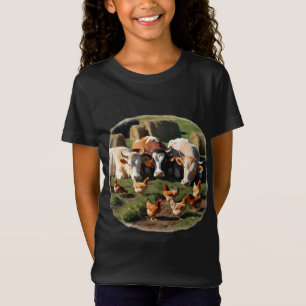 Weiße Landhäuser Abenteuer Kühe, Hühner T-Shirt