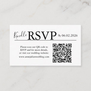 Weiße Landschaft RSVP QR-Code-Karte Moderne Hochze Begleitkarte