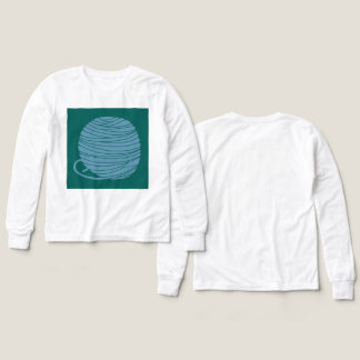 Weiße langärmelige "Yarn Ball" T-Shirts