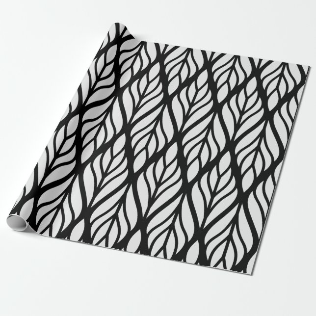 Weiße Leaf-Muster anpassen Geschenkpapier (Ungerollt)