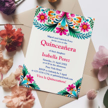 Weiße, lebendige Flora Quinceanera Mexican Fiesta