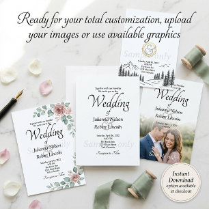 Weiße leere benutzerdefinierte Hochzeitseinladung Einladung