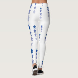 Weiße Leggings mit blauen Sternen