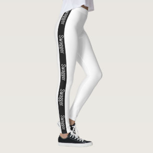 Weiße Leggings, Yogahose, Aktivbekleidung Leggings
