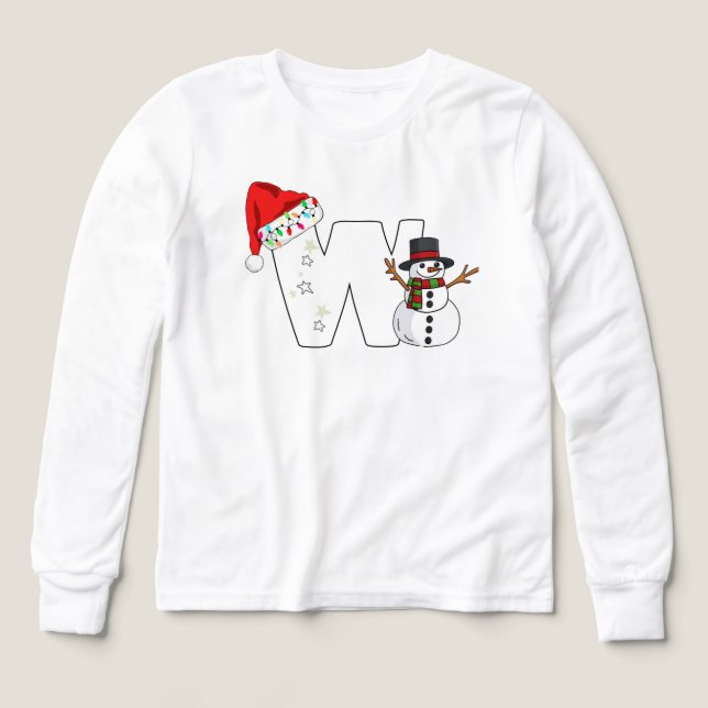 Weiße Letter W Weihnachtsgeschenk  (Design Vorderseite)