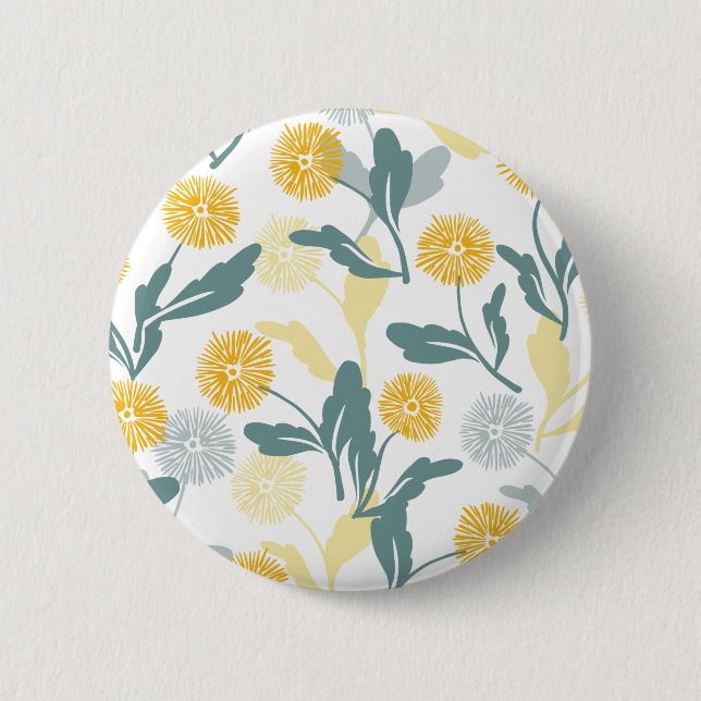 Weiße Leuchte mit Blumenmuster Button (Vorderseite)