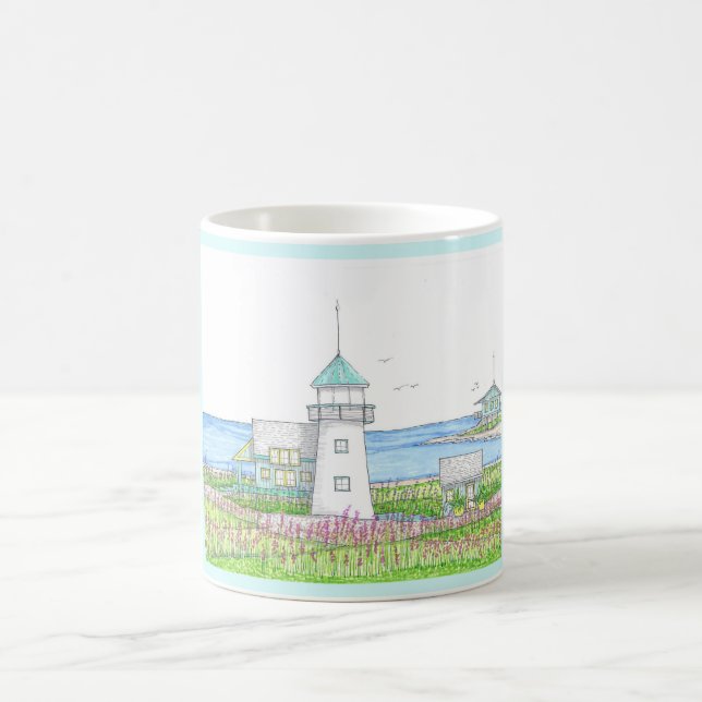Weiße Leuchtturm-Tasse Kaffeetasse (Mittel)
