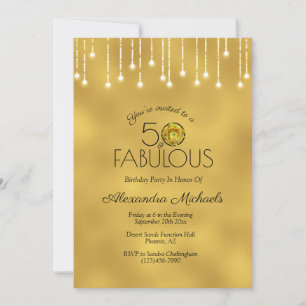 Weiße Lichter Faux Metallic Gold Kaktus 50 Fabulou Einladung