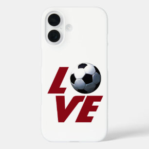 Weiße Liebe Fußball - Lateinamerikanischer Fußball iPhone 16 Hülle