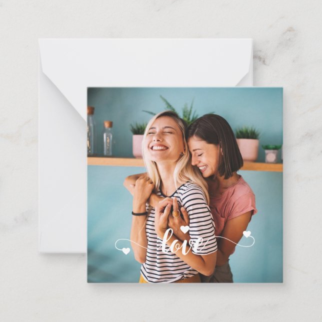 Weiße Liebe mit Herzvalentine Mitteilungskarte (Vorderseite)