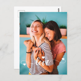 Weiße Liebe mit Herzvalentine Postkarte