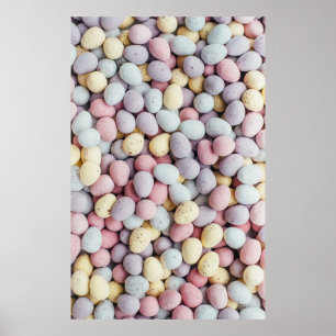 Weiße, lila und gelbe Steine Poster