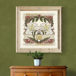 Weiße Lilie - Blume bedeutet Vintages Poster