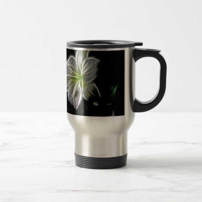 Weiße Lilie Blume Schönheit Reisebecher (Rechts)