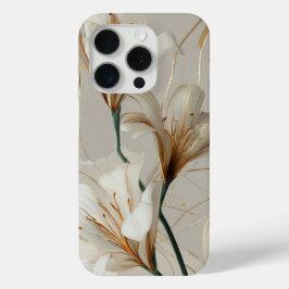 Weiße Lilie Gold Minimalistisch Elegant Neutral Case-Mate iPhone Hülle