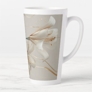 Weiße Lilie Gold Minimalistisch Elegant Neutral Milchtasse