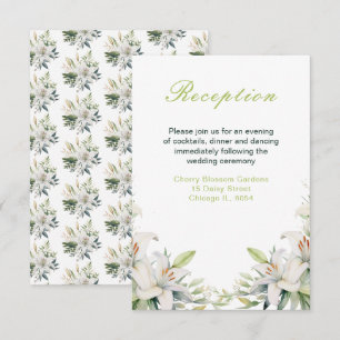 Weiße Lilien-Blumen-Hochzeit Begleitkarte