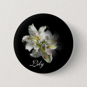 Weiße Lilien Fantasie Button