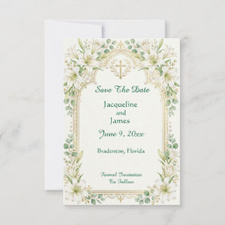 Weiße Lilien Hochzeit Save The Date