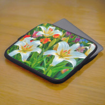 Weiße Lilien Laptop Hülle