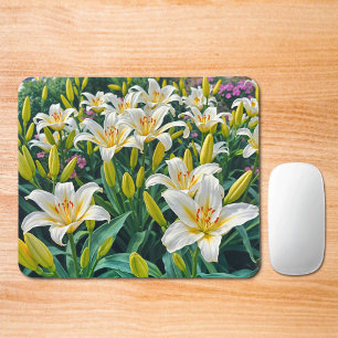 Weiße Lilien-Mauspad Mousepad