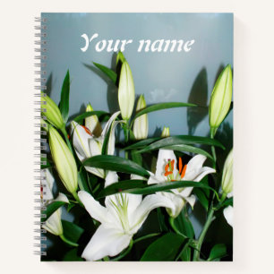 Weiße Lilien Notizbuch