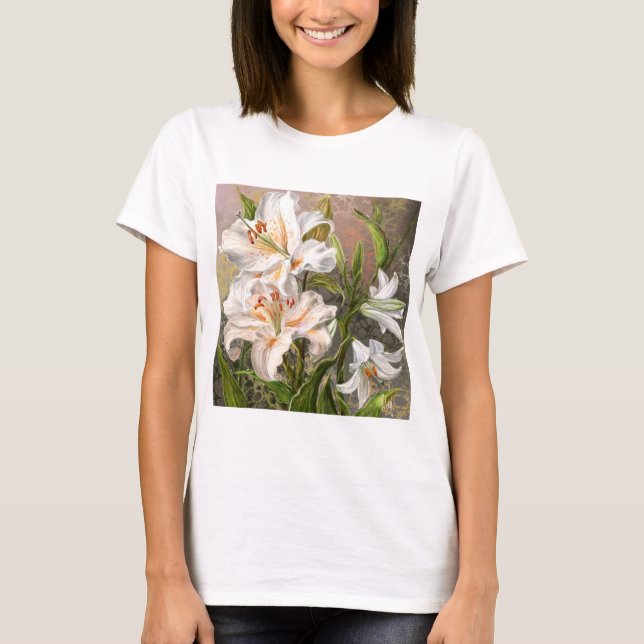 Weiße Lilien T-Shirt (Vorderseite)