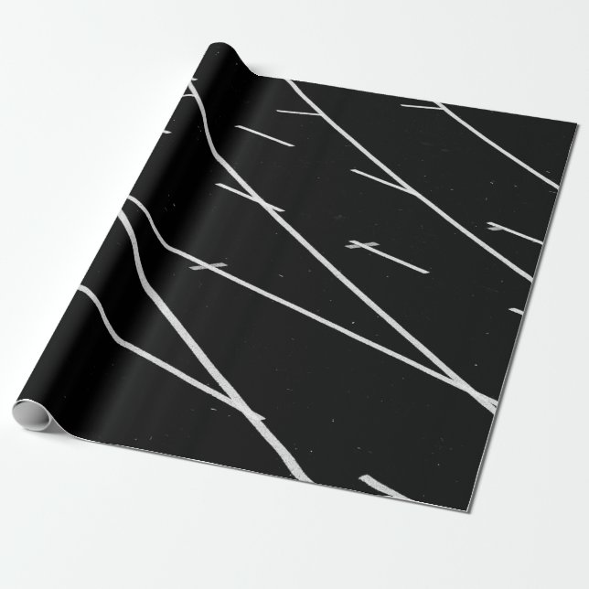 WEISSE LINIEN AUF DEM TRACK GESCHENKPAPIER (Ungerollt)