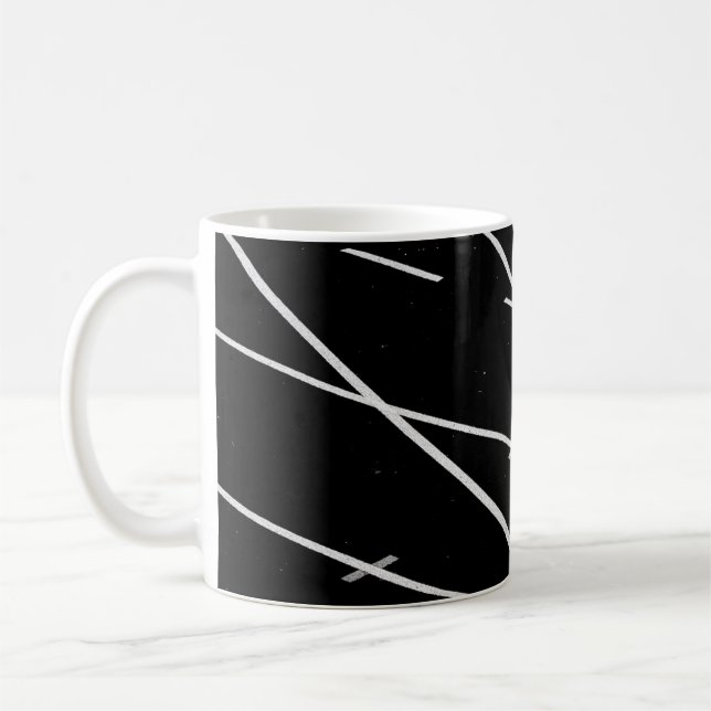 WEISSE LINIEN AUF DEM TRACK KAFFEETASSE (Links)