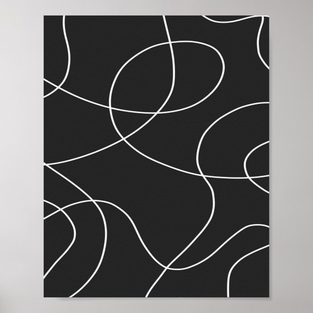 Weiße Linien auf schwarz Poster (Vorne)