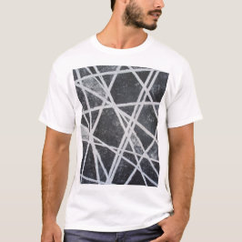 Weiße Linien, schwarz und weiß, abstrakt T-Shirt