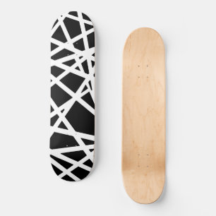 Weiße Linien und unregelmäßige schwarze Formen Abs Skateboard