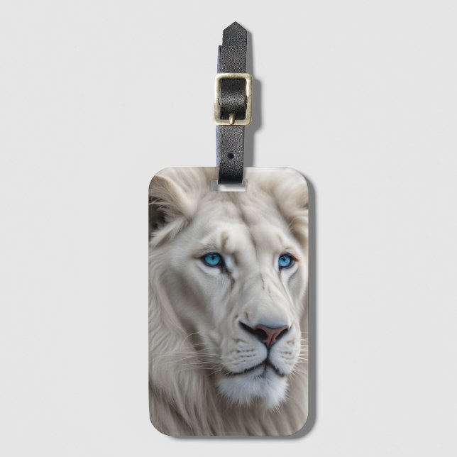 Weiße Lion Gepäckanhänger (Vorderseite Vertikal)