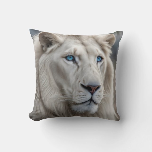 Weiße Lion Kissen (Vorderseite)