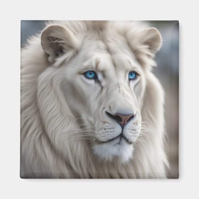 Weiße Lion Magnet (Vorne)