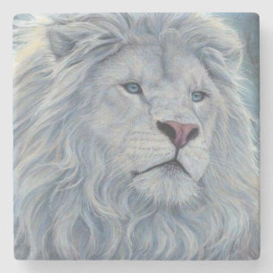 Weiße Lion Steinuntersetzer