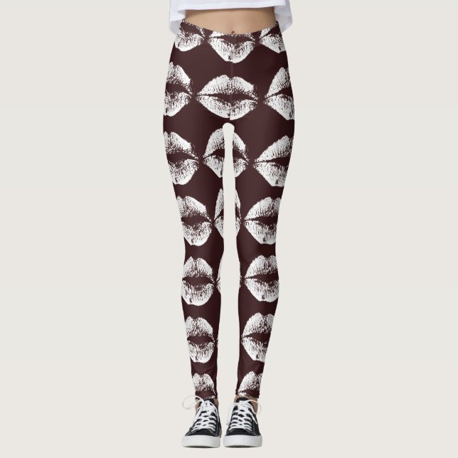 Weiße Lippen #25 Leggings (Vorderseite)